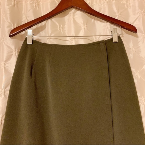 Vintage Carlisle Green Wrap Pencil Skirt 90s - Picture 2 of 14